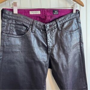 Adriano Goldschmied faux leather iridescent, blackish brown pants size 30 skinny